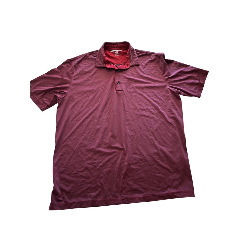 Greg Norman ML75 Play Dry Golf Polo Shirt Mens XL Burgundy Maroon Micro Stripe